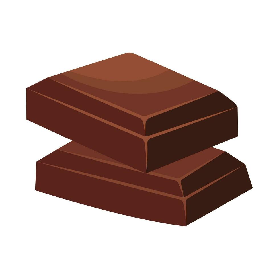 piezas de chocolate. vector ilustración en un blanco antecedentes.