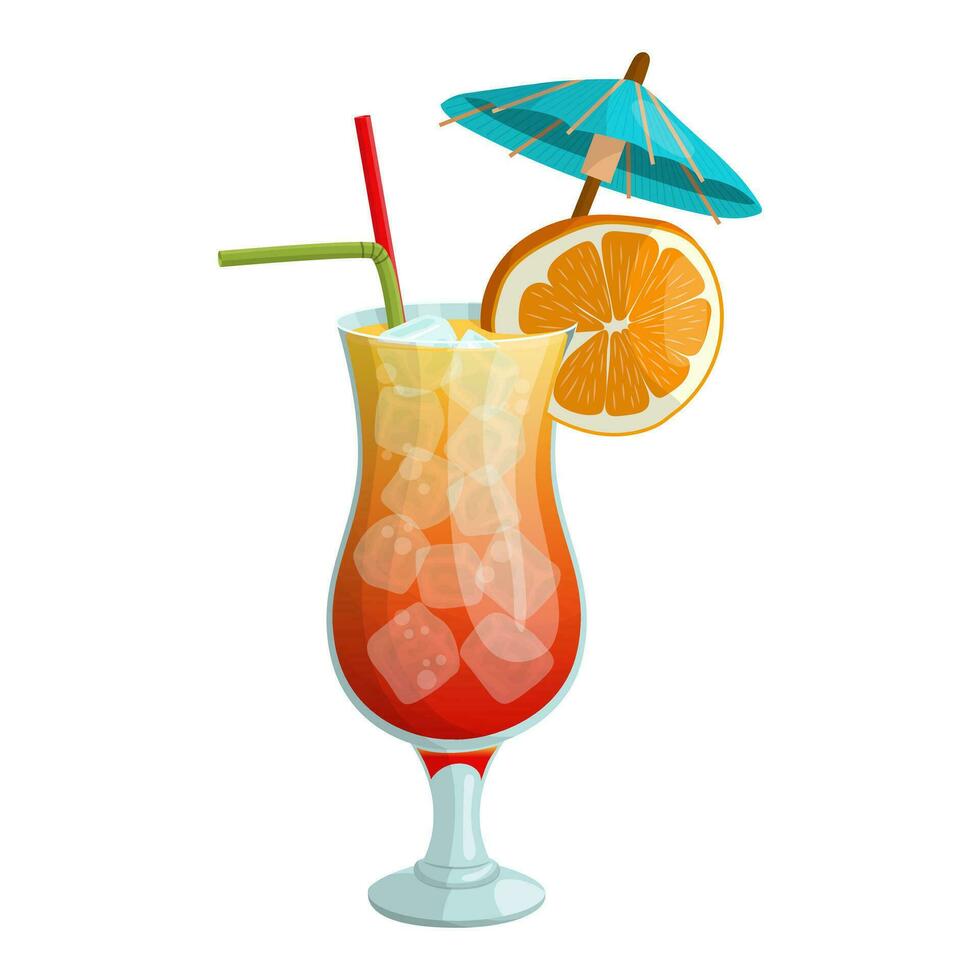 Cocktail sex on the beach. vector illustration on a white background.