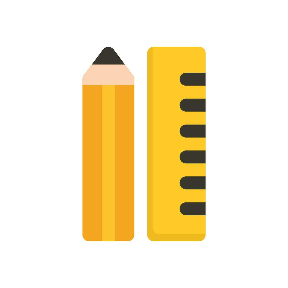 pencil ruler icon design element vector