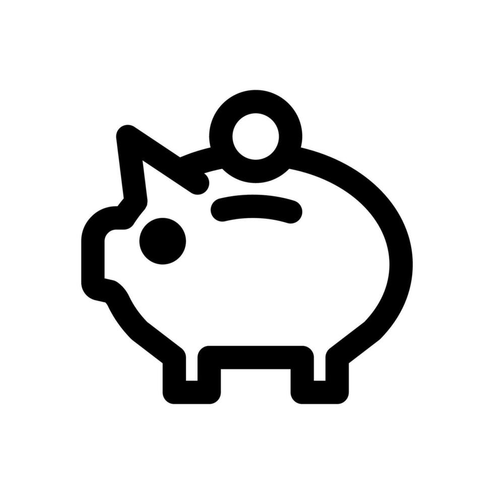 piggy bank icon line style vector