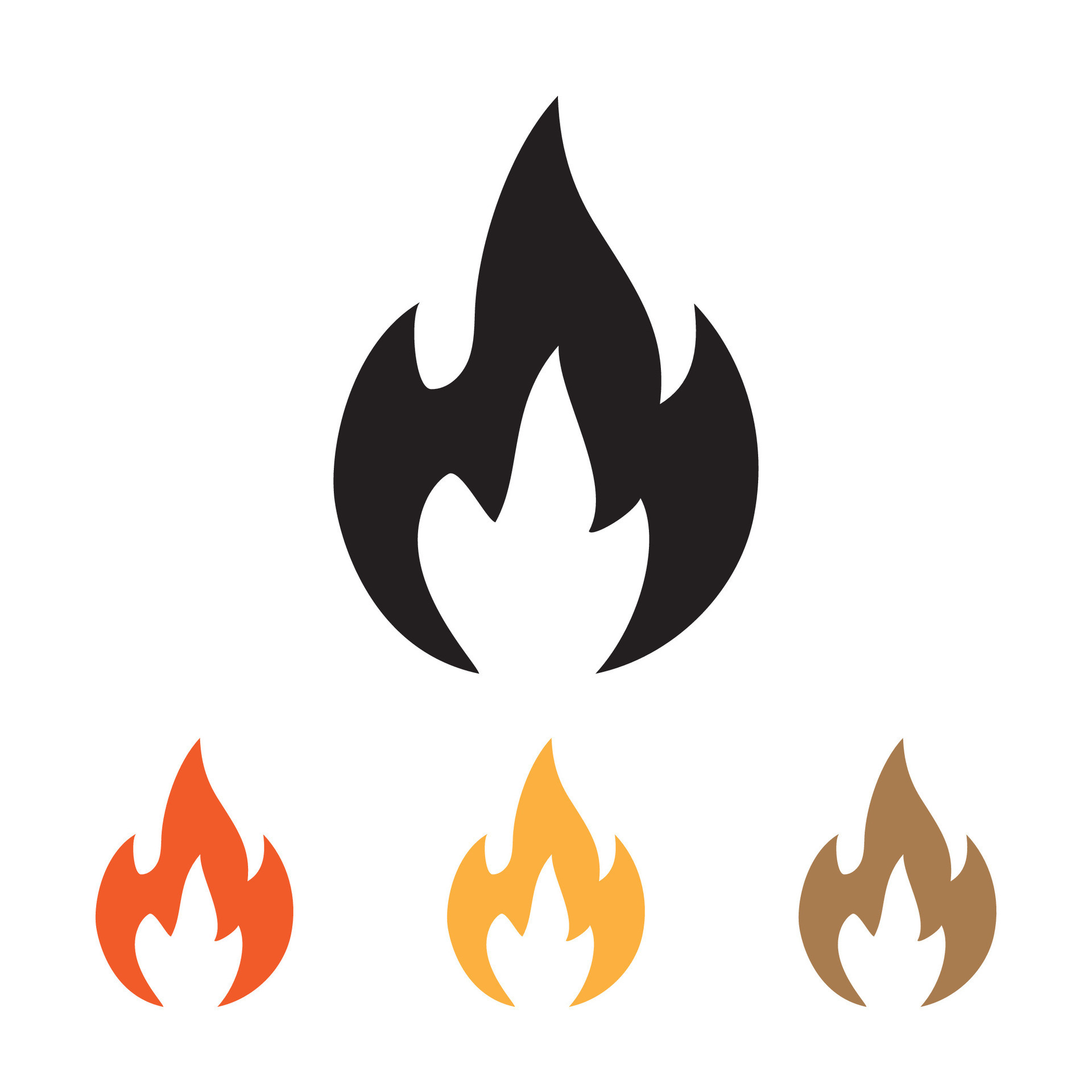 Fire flame icon set isolated vector illustration. 26704027 Vector Art