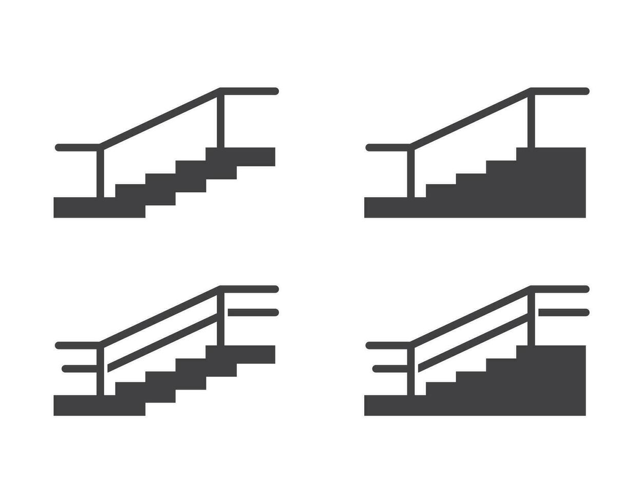 escalera icono aislado sencillo silueta plano estilo vector ilustración.