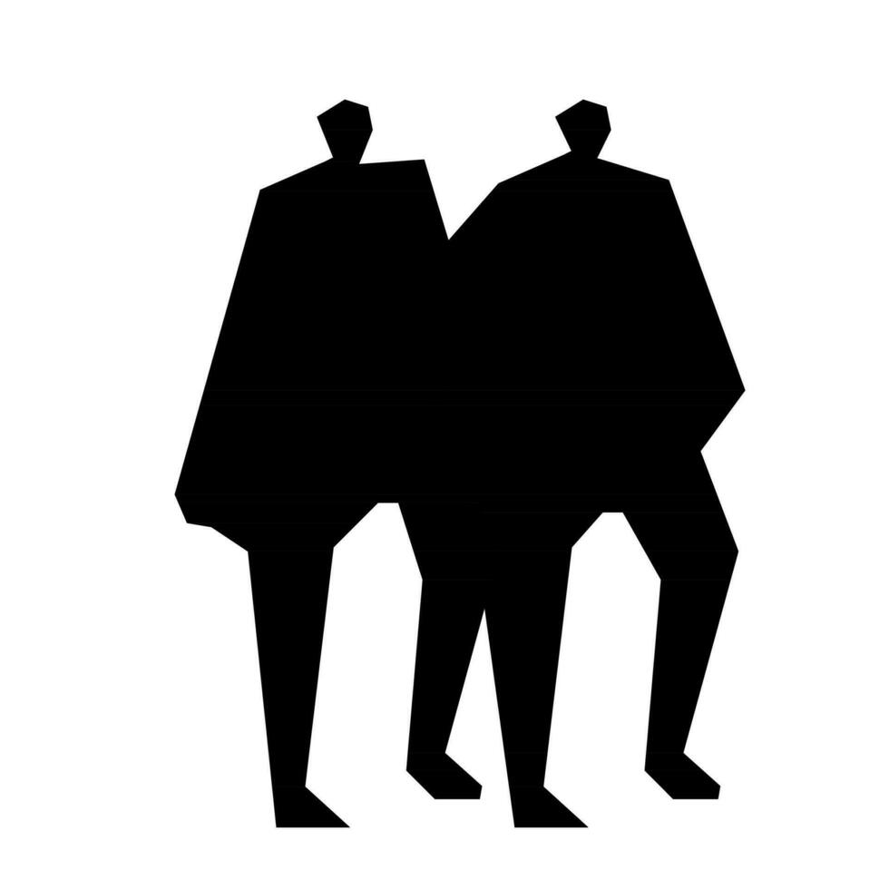 silhouette people man woman vector illustration. isolated graphic silhouettes person isolated sketch simplicity hand drawn human continuous black line. people stand design group business concept.