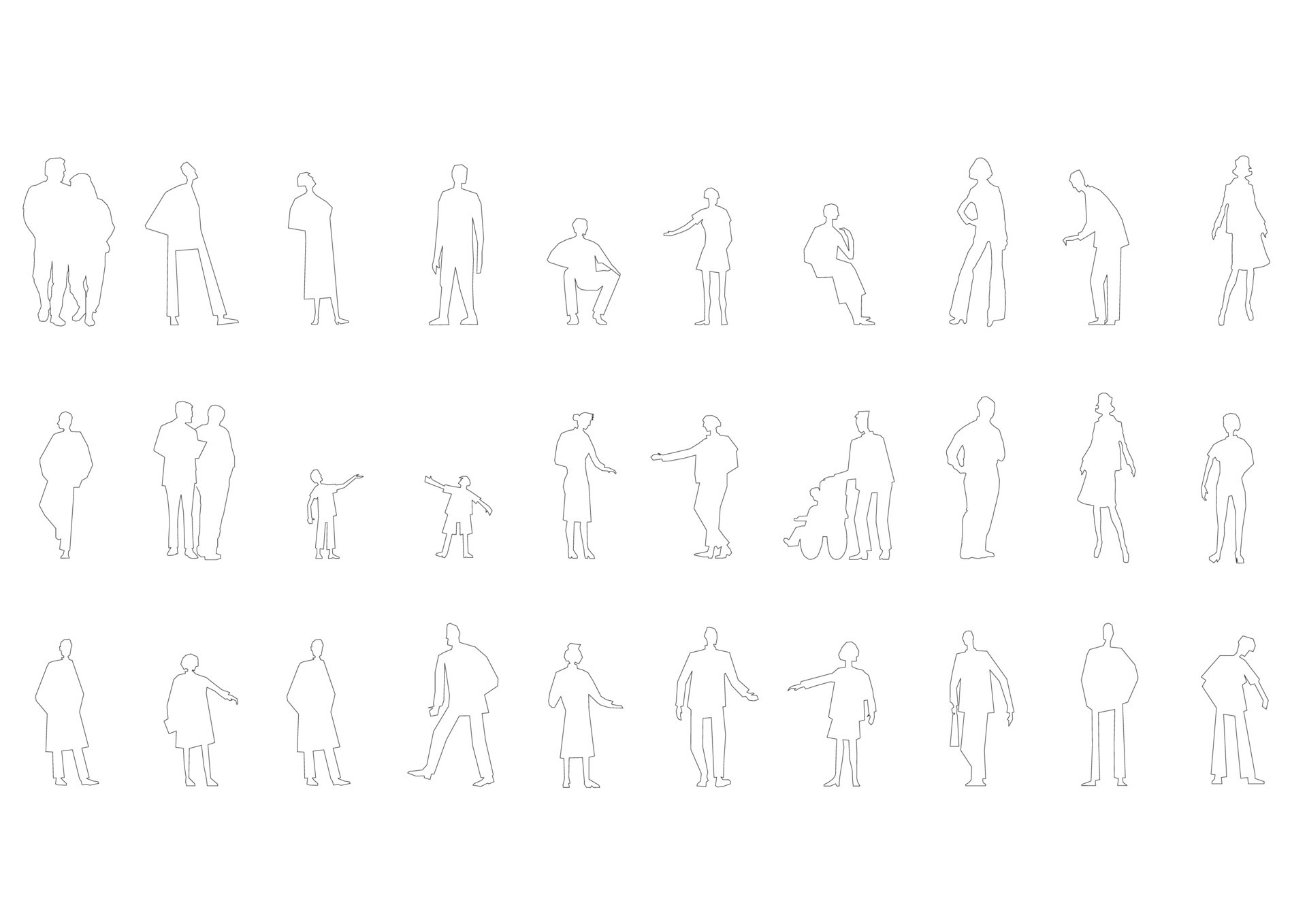 outline people drawing man woman vector illustration. isolated graphic ...