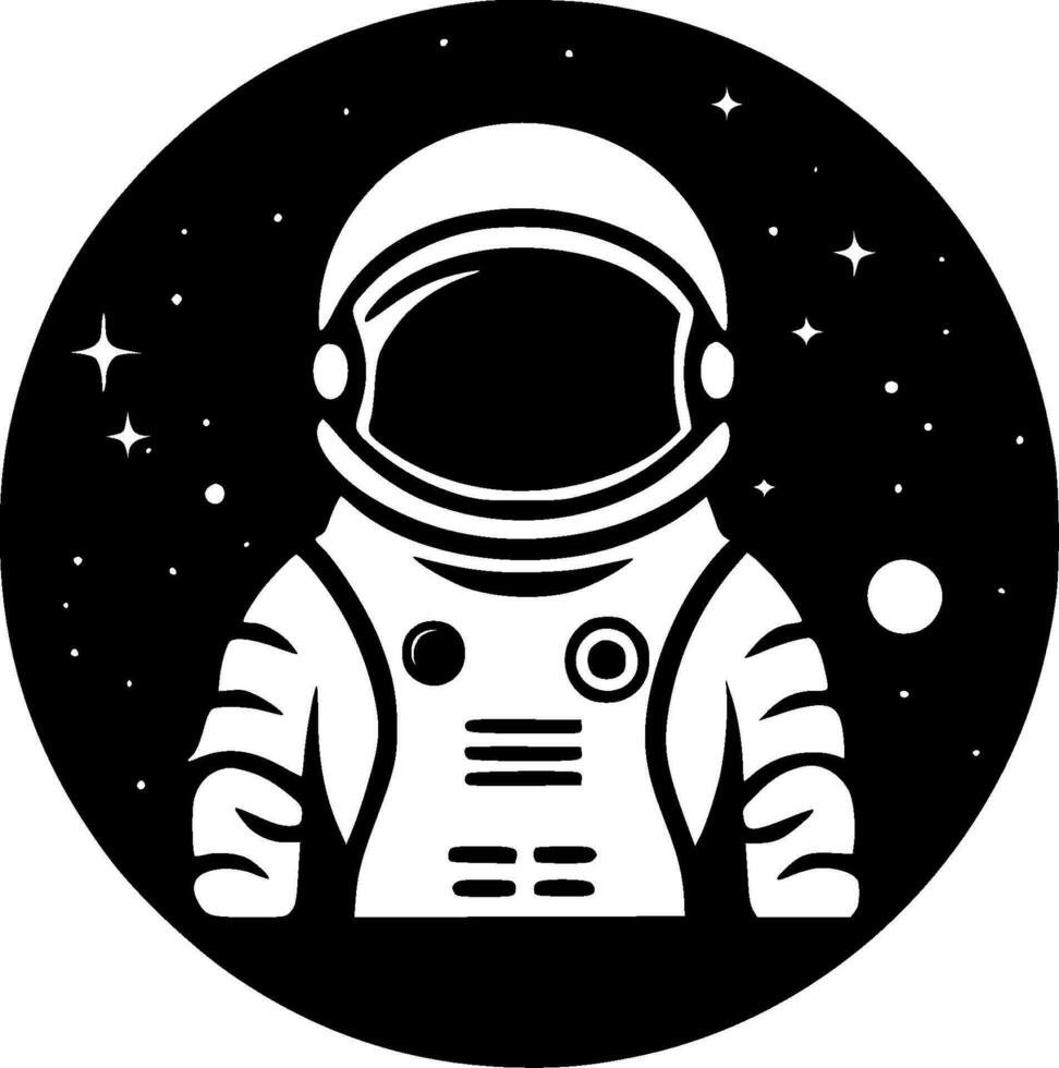 Astronaut, Black and White Vector illustration