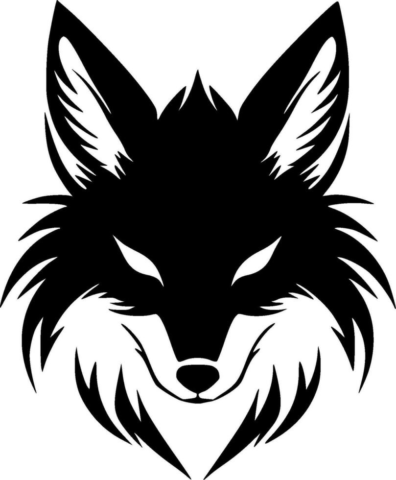 Fox - Black and White Isolated Icon - Vector illustration