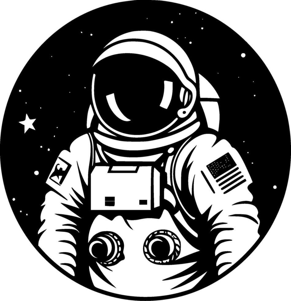 astronauta, minimalista y sencillo silueta - vector ilustración