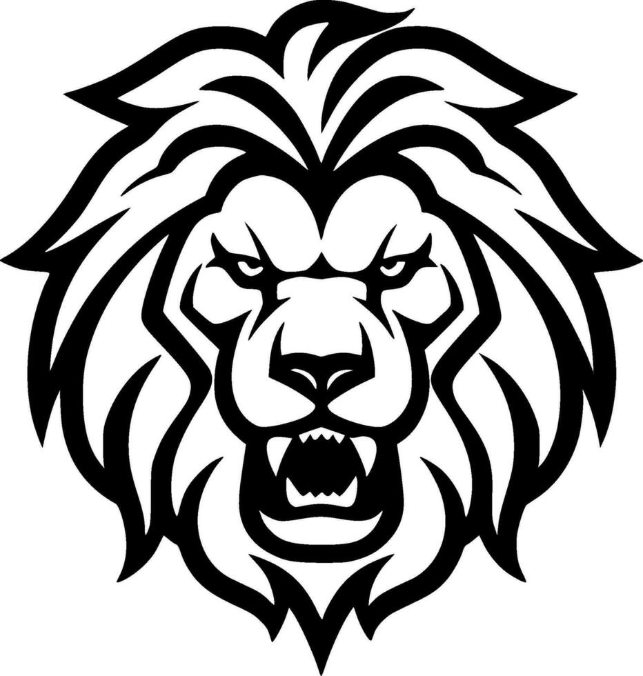 Lion, Minimalist and Simple Silhouette - Vector illustration