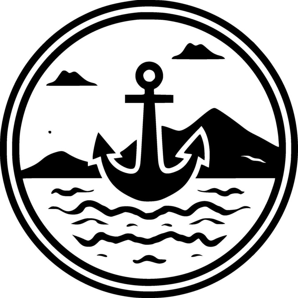 Anchor - Minimalist and Flat Logo - Vector illustration