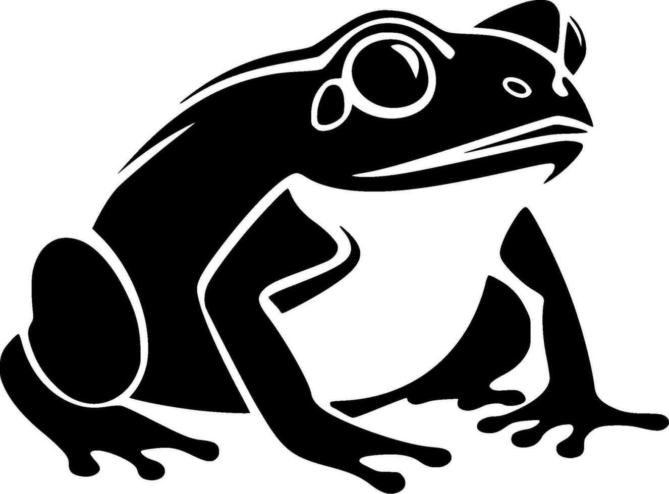 Frog, Minimalist and Simple Silhouette - Vector illustration