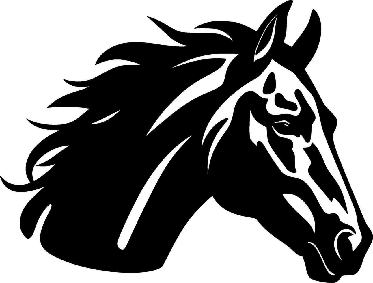 Horse, Minimalist and Simple Silhouette - Vector illustration