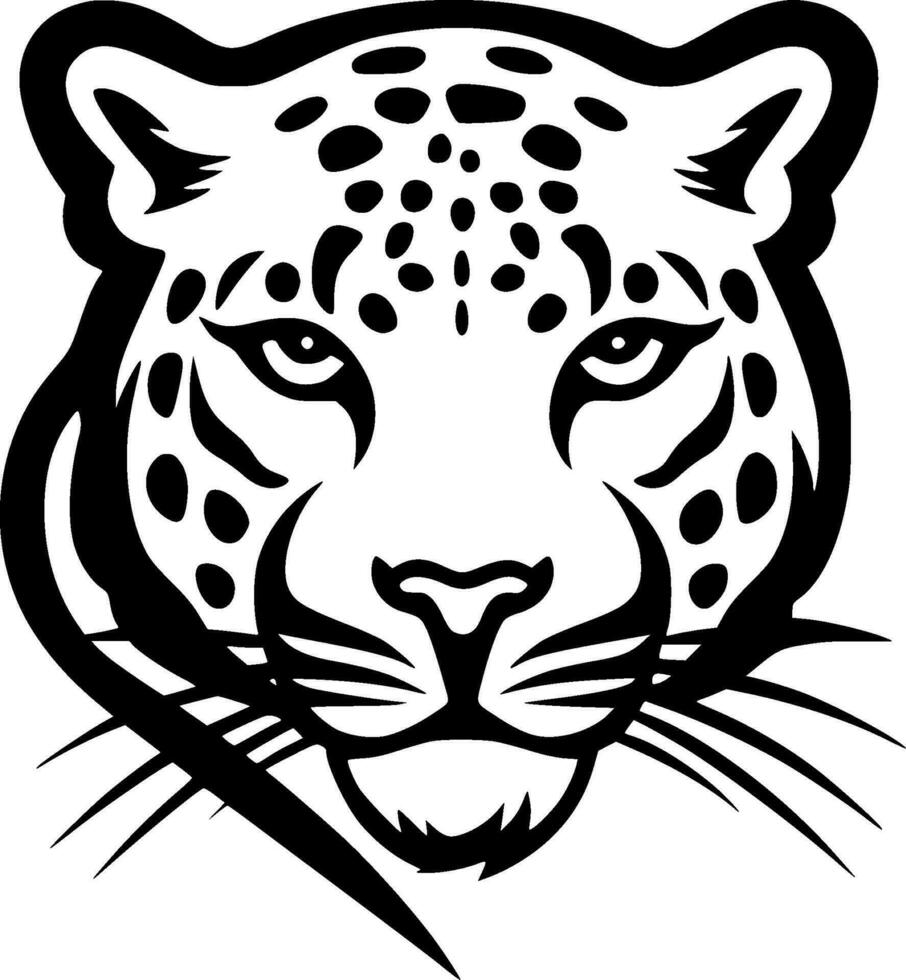 Leopard, Black and White Vector illustration