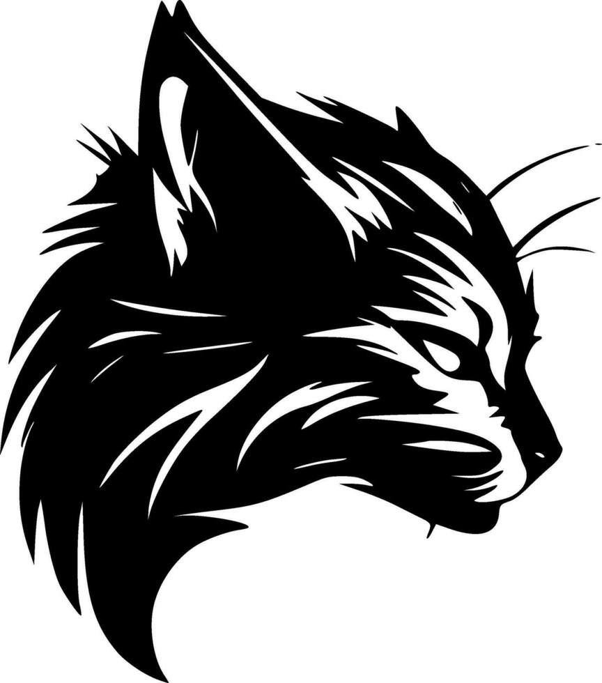 Wildcat, Black and White Vector illustration