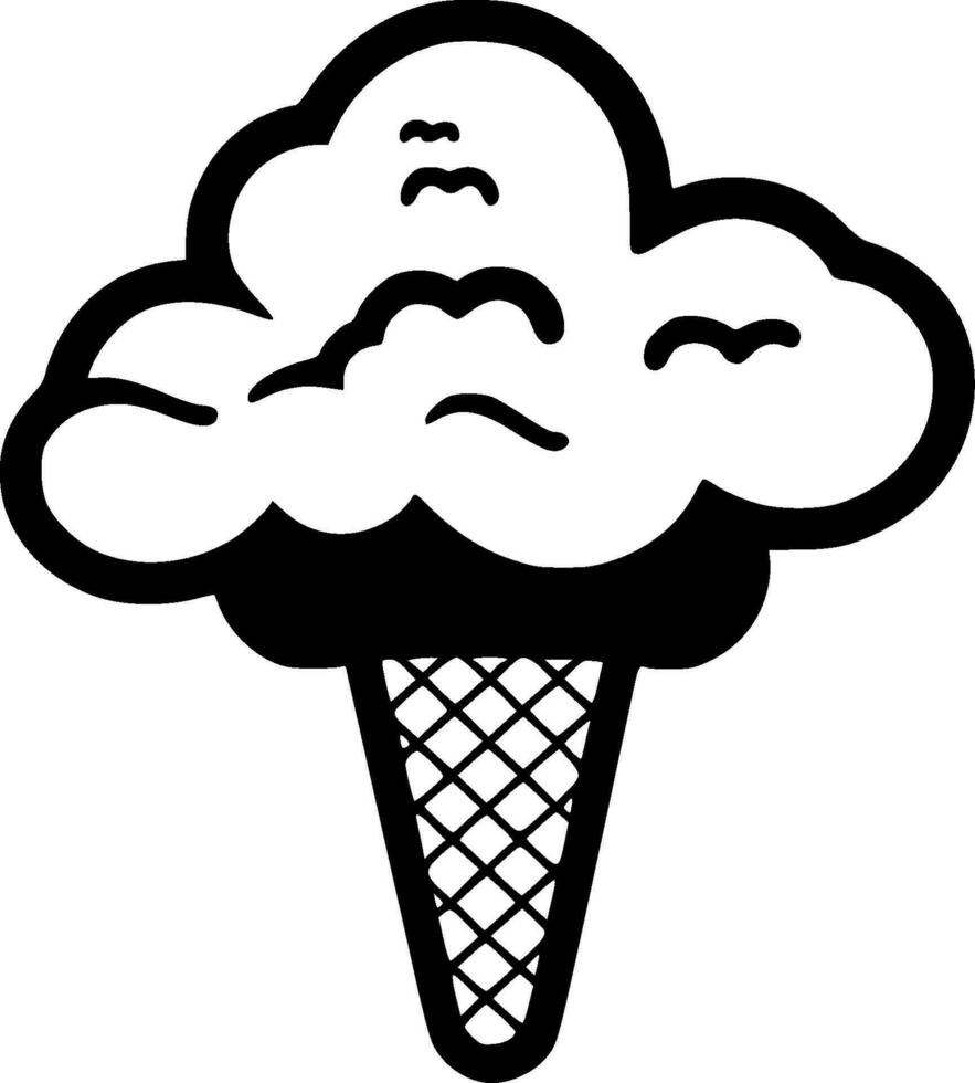 Ice Cream, Minimalist and Simple Silhouette - Vector illustration