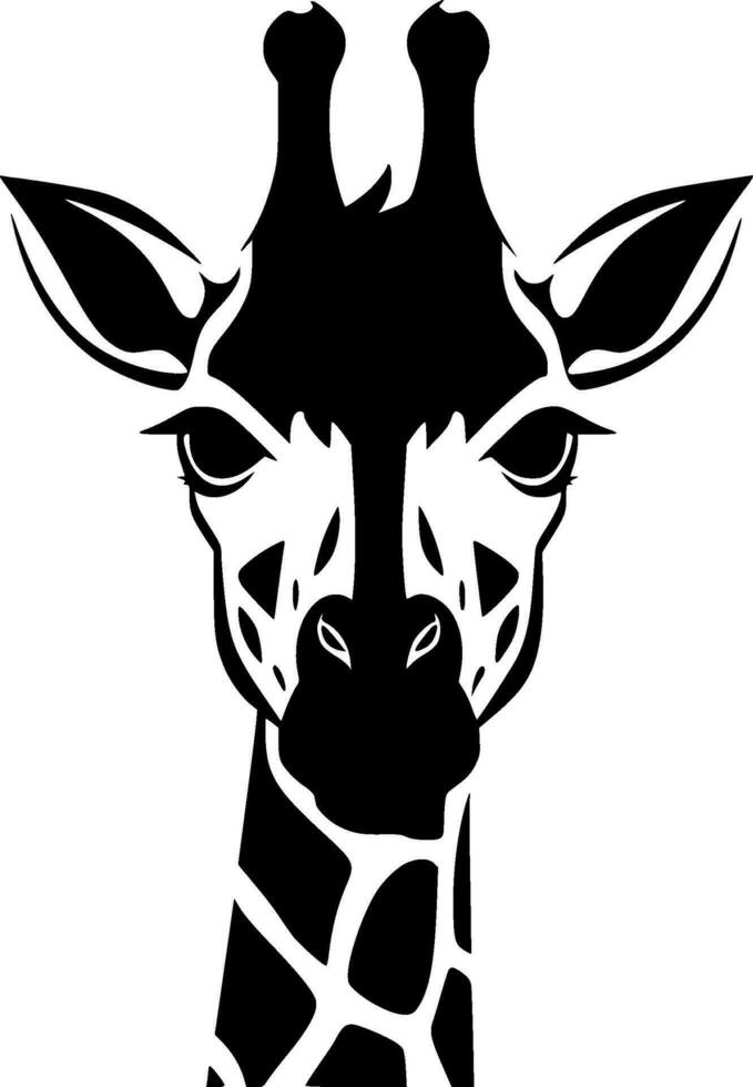 Giraffe, Black and White Vector illustration