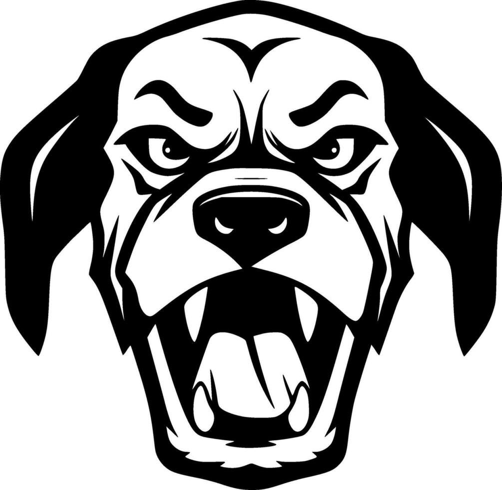 Dog, Black and White Vector illustration