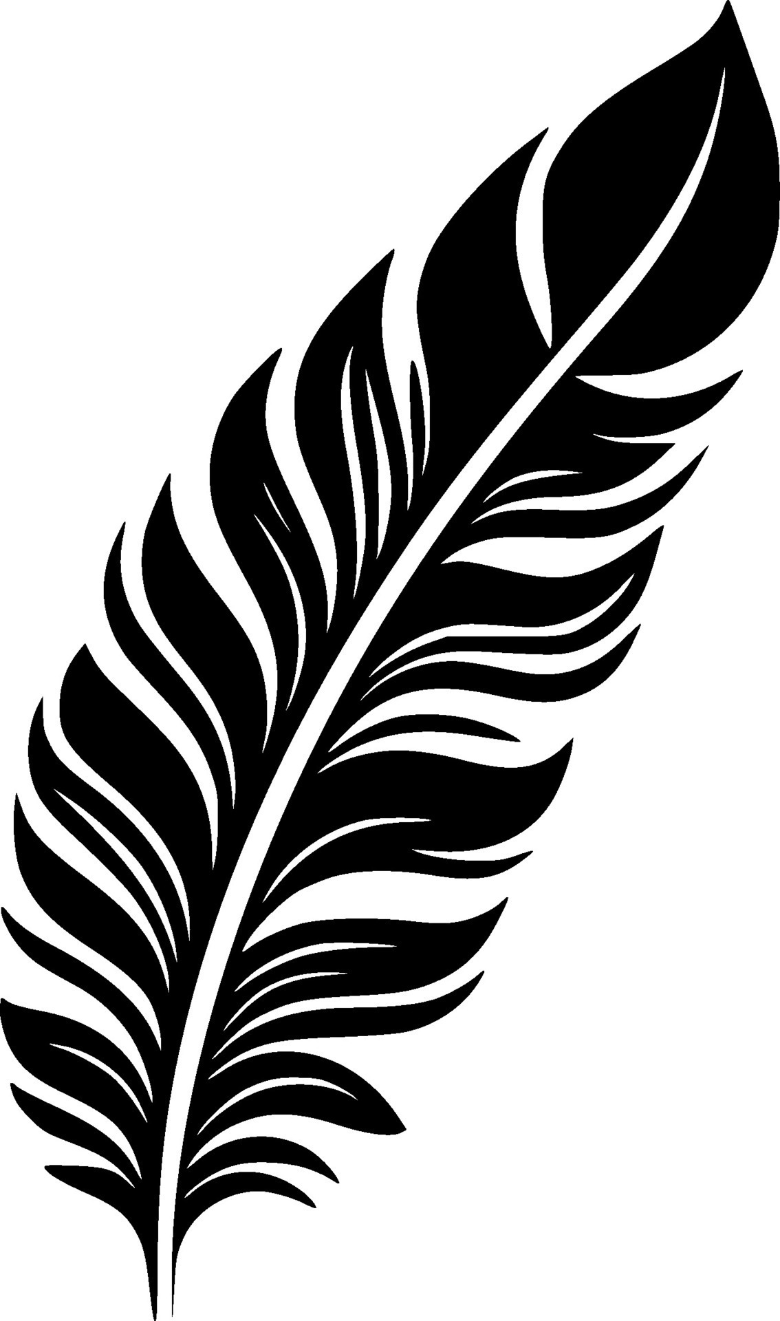 Feather - Black and White Isolated Icon - Vector illustration 26704353