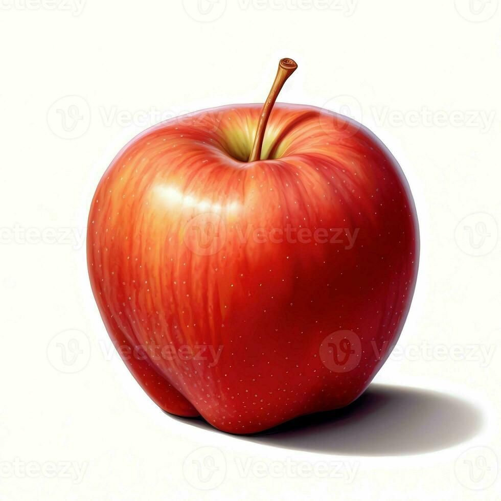 Red apple isolated on white background. Generative AI photo