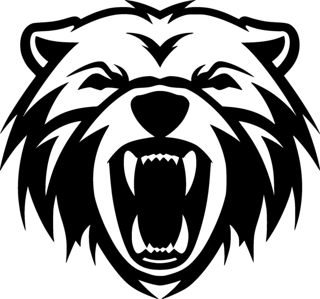 Bear, Black and White Vector illustration
