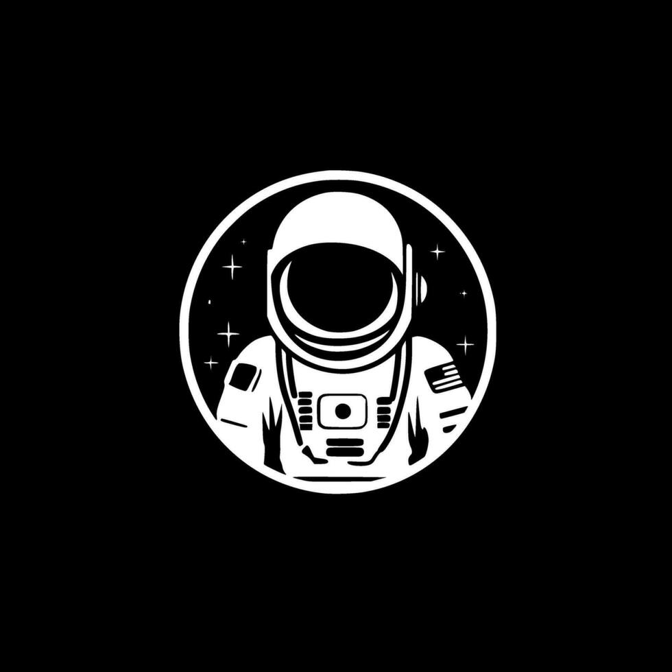 Astronaut - Black and White Isolated Icon - Vector illustration