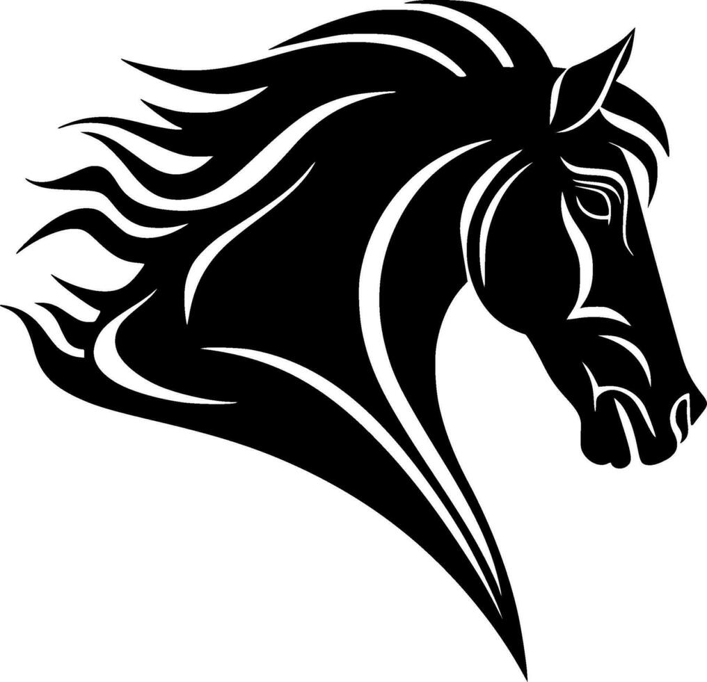 Horse - Black and White Isolated Icon - Vector illustration