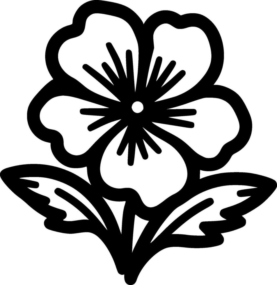 Flower - Black and White Isolated Icon - Vector illustration