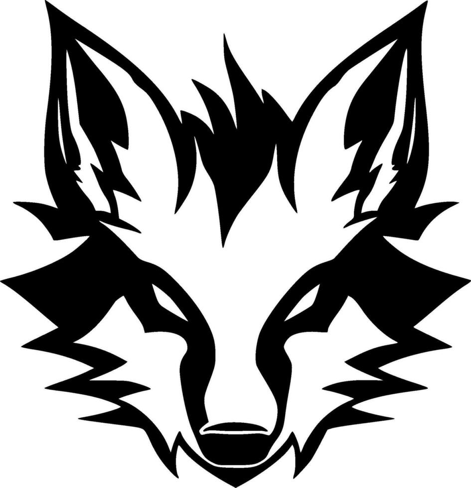 Fox - Black and White Isolated Icon - Vector illustration