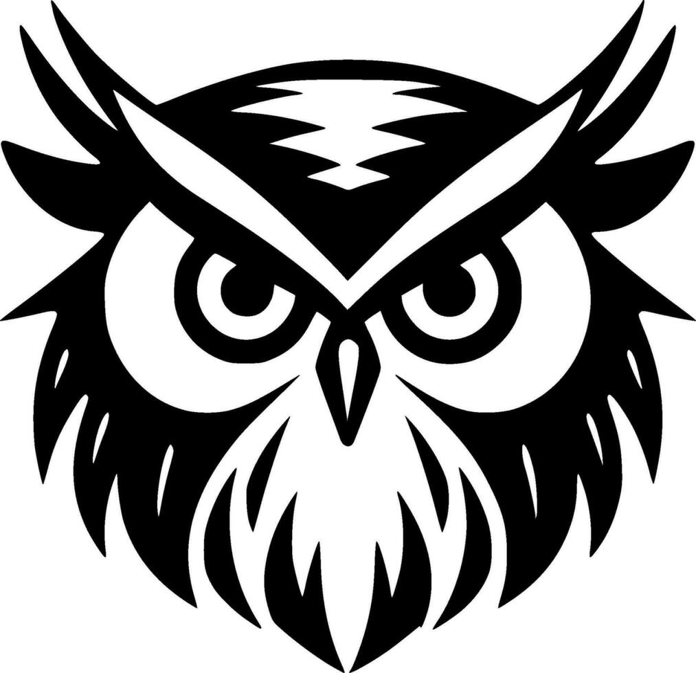 Owl, Minimalist and Simple Silhouette - Vector illustration