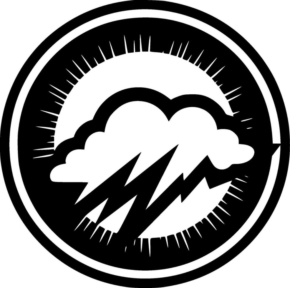 Lightning - Black and White Isolated Icon - Vector illustration