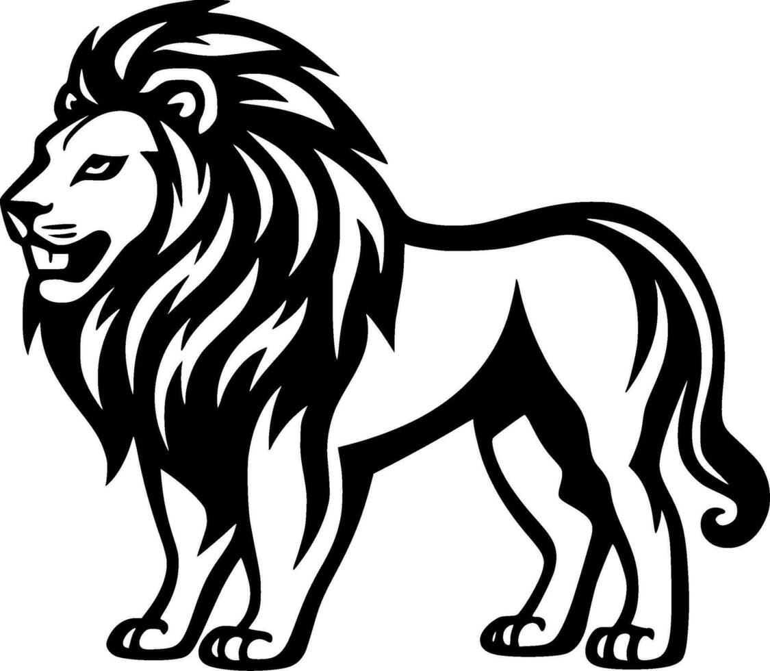 león, negro y blanco vector ilustración