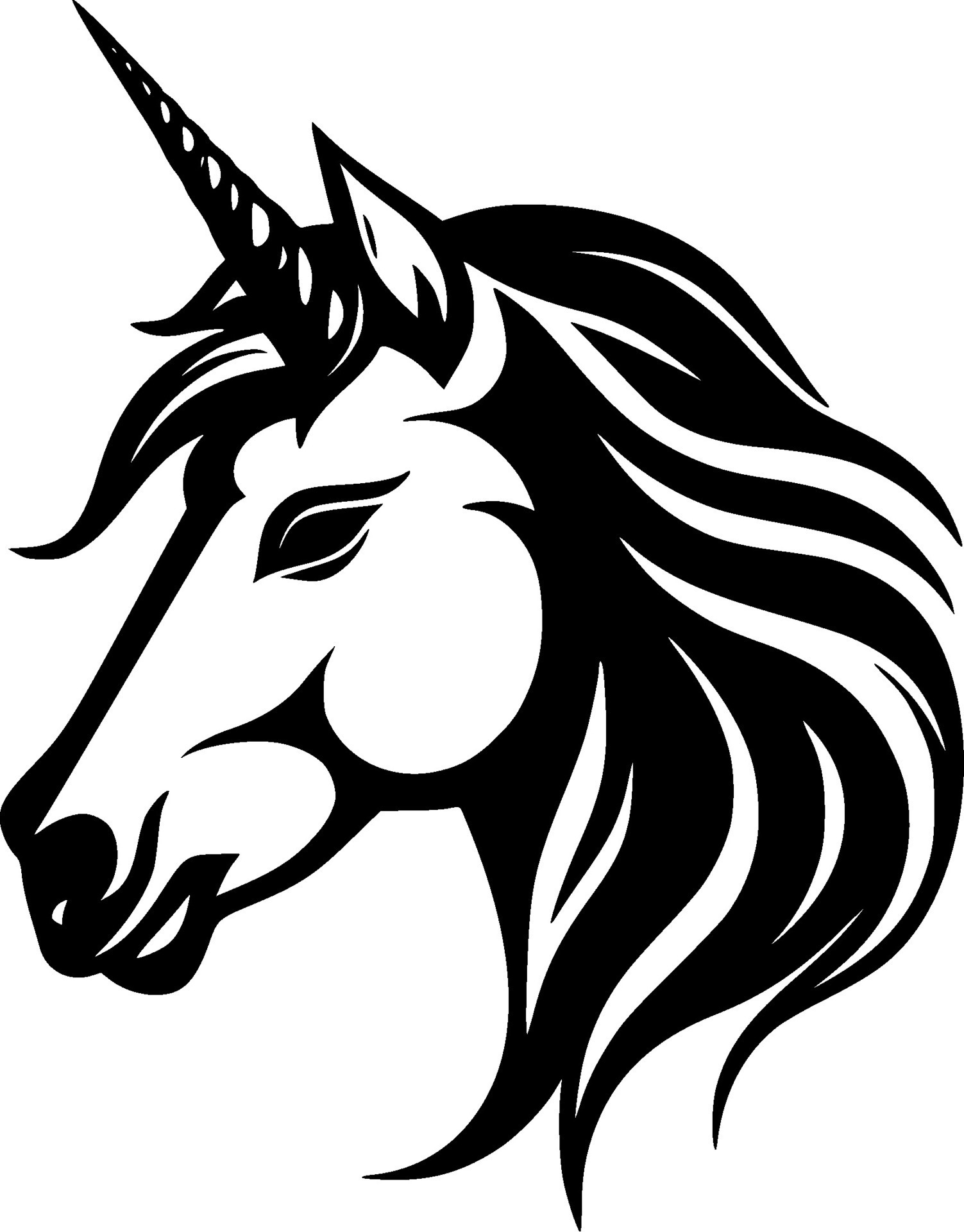 Unicorn, Black and White Vector illustration 26704704 Vector Art at