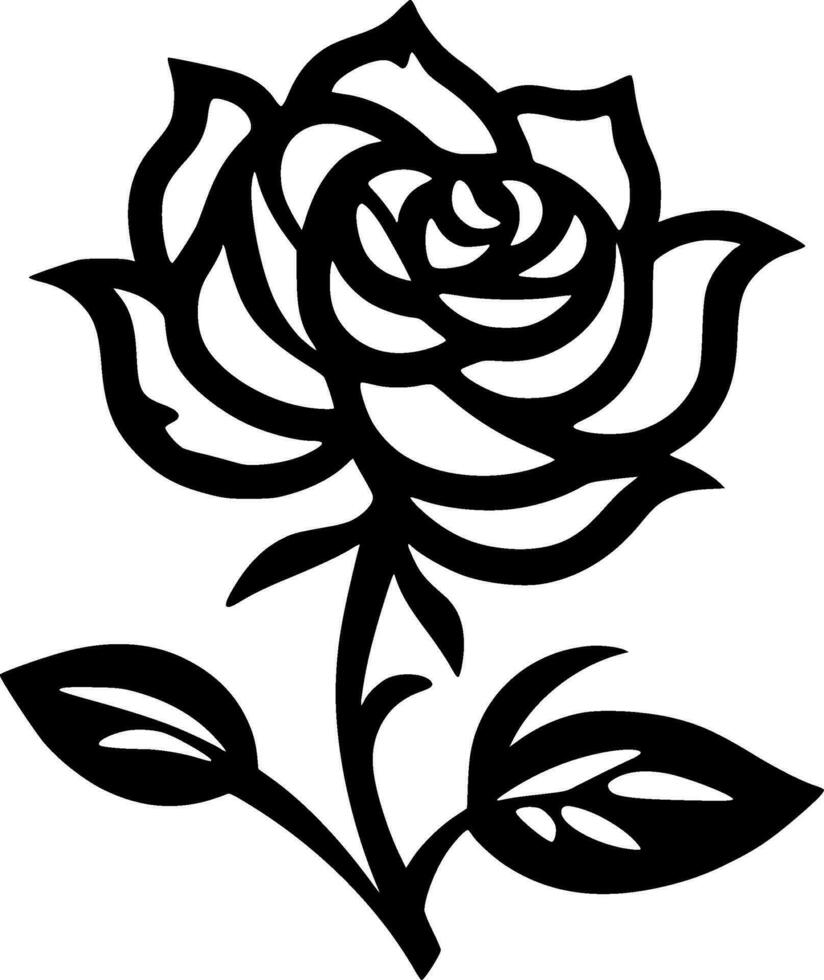 Flower - Black and White Isolated Icon - Vector illustration