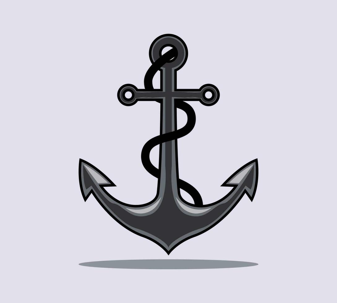 anchor logo icon with rope. vector, illustration, logo template. vector