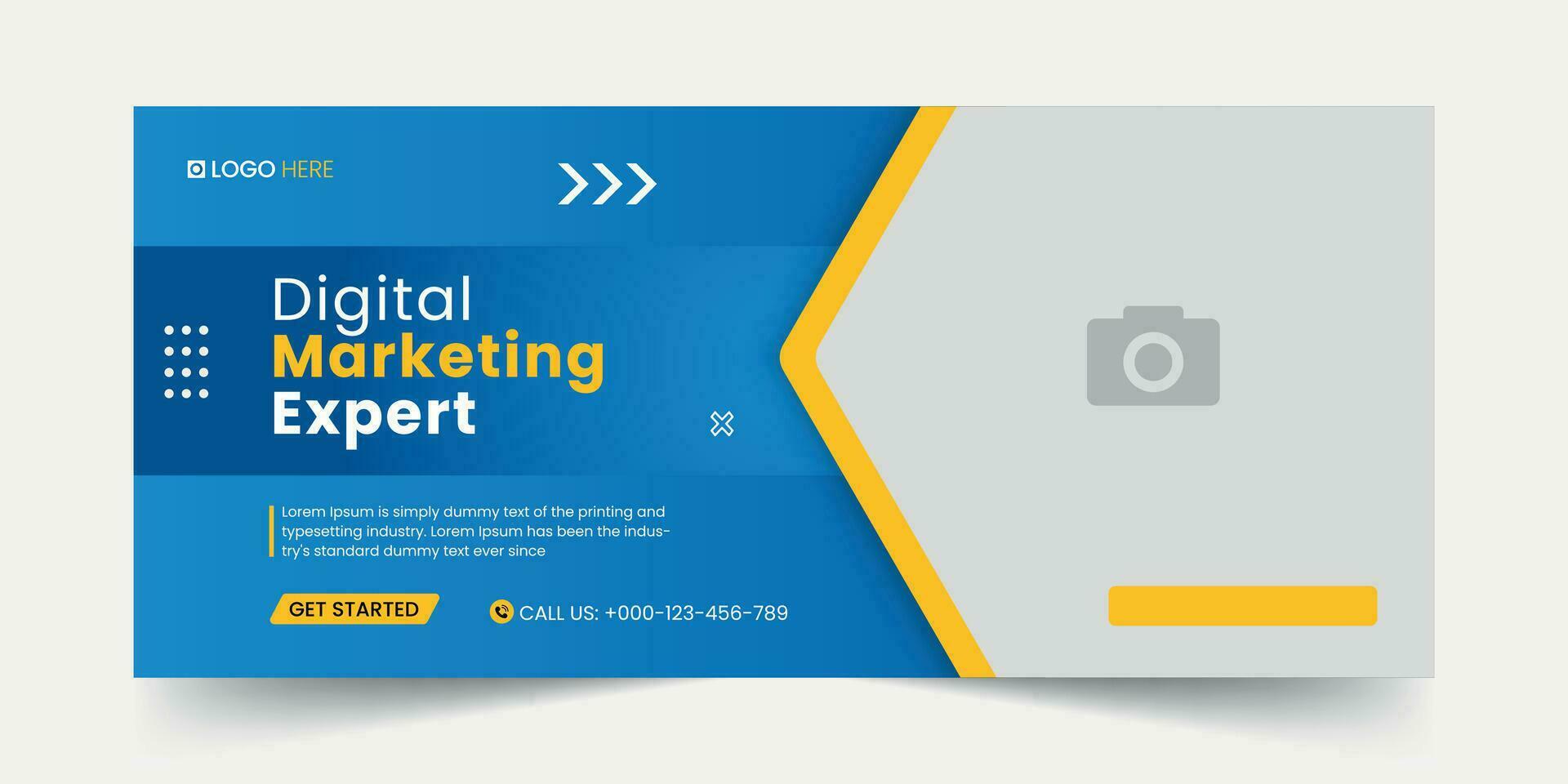 Digital marketing social media cover template, Creative business cover and banner vector desing, Editable web cover template, web banner, cover design