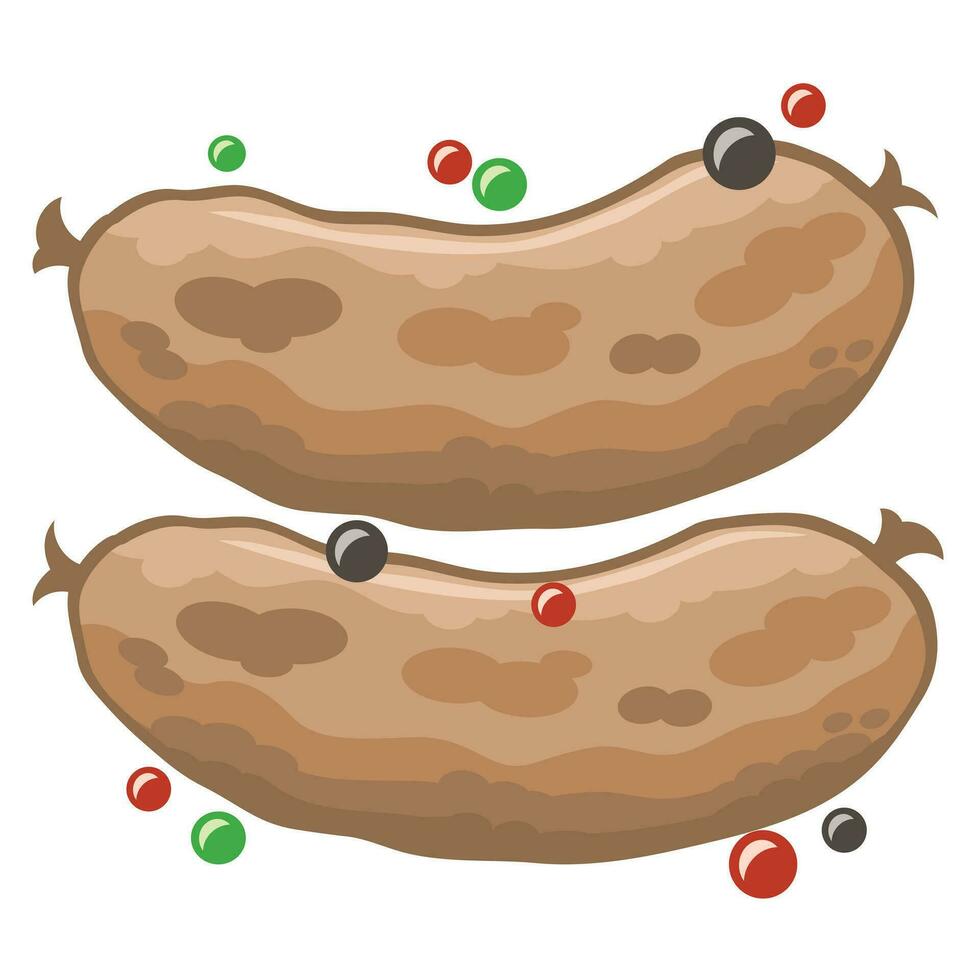 vector carne beaf barbacoa salchichas con pimienta especias