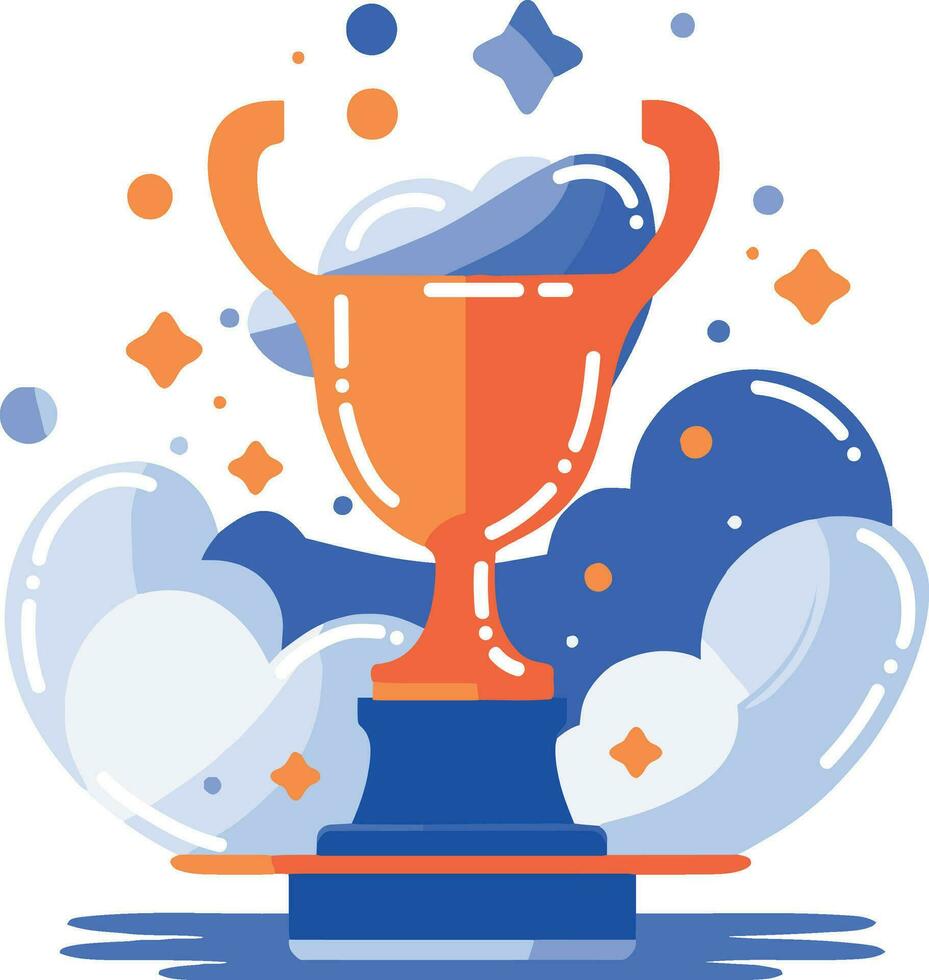 Hand Drawn trophies and victories in flat style vector