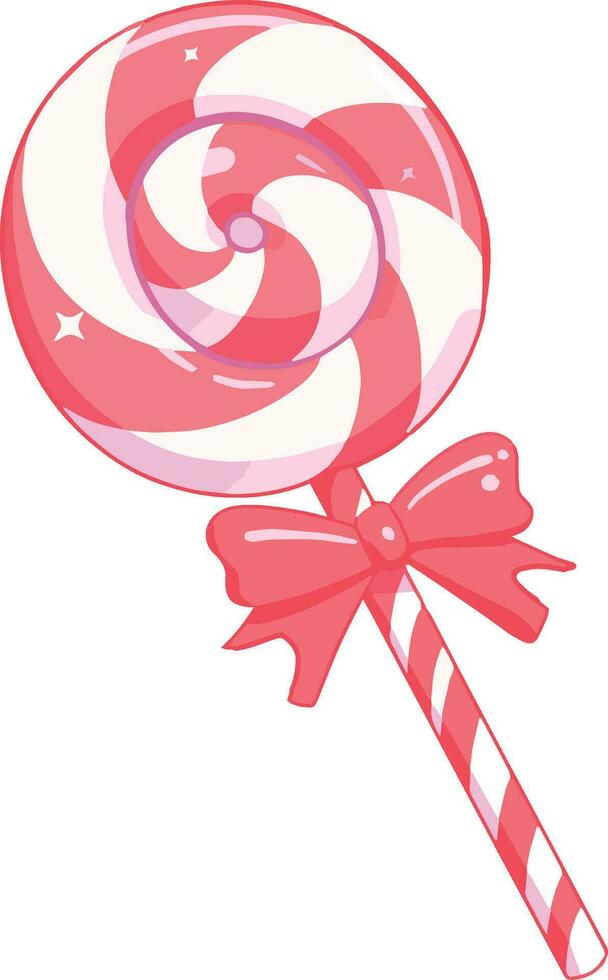 mano dibujado Navidad caramelo en plano estilo vector