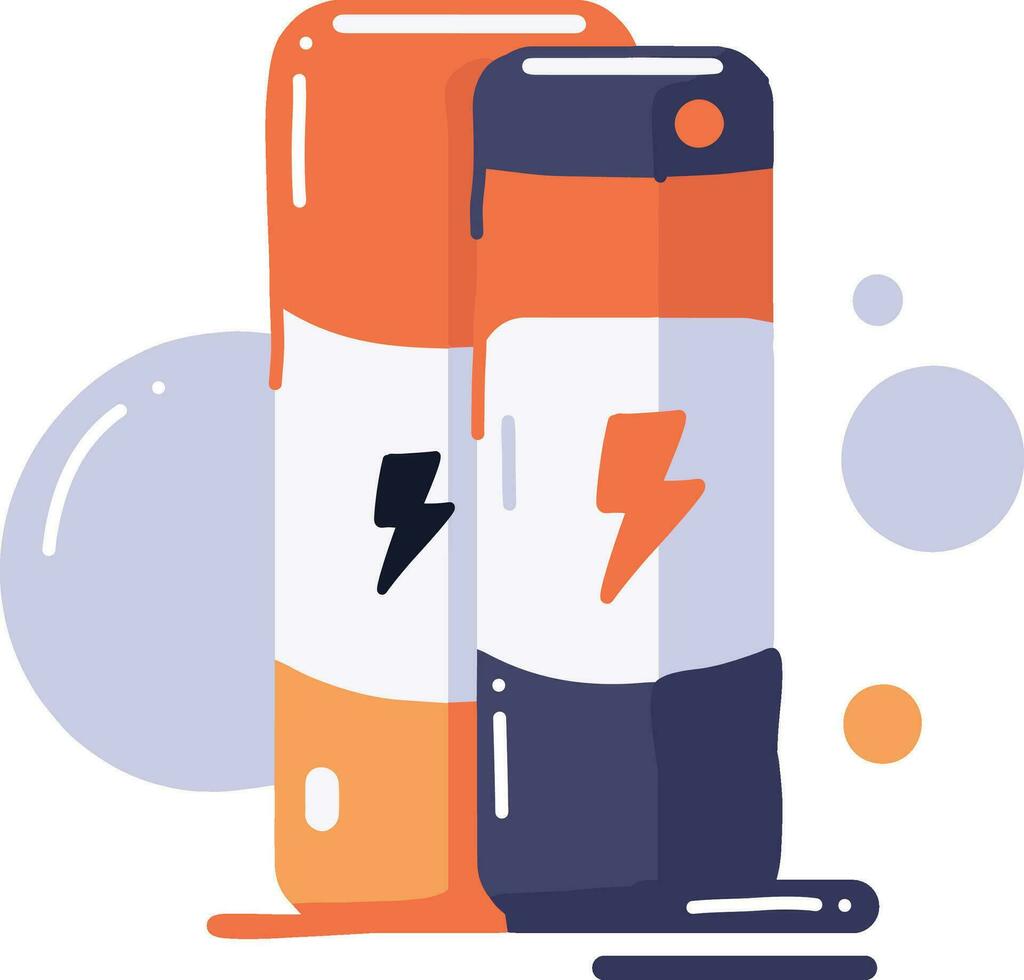 Hand Drawn energy storage battery in flat style vector