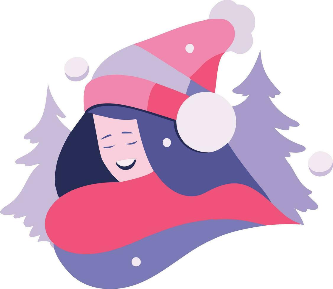 Hand Drawn christmas scarf in flat style vector