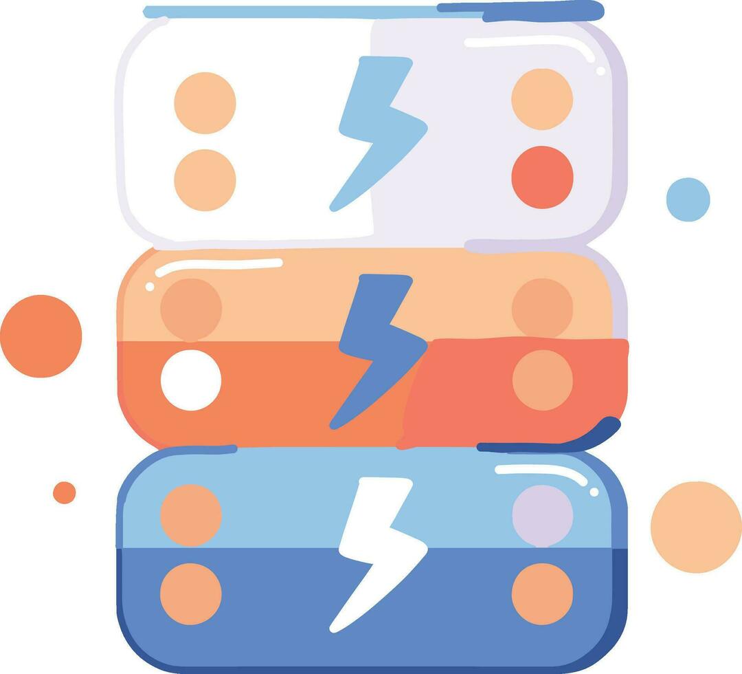 Hand Drawn energy storage battery in flat style vector