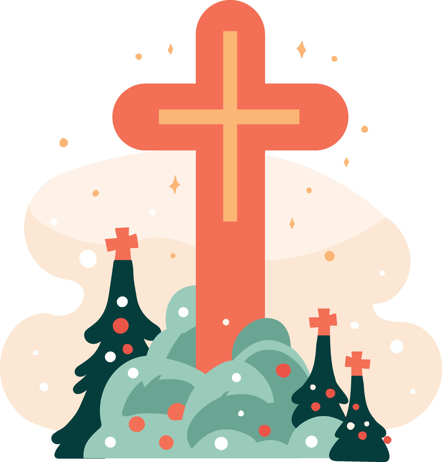 Hand Drawn christmas cross in flat style 26705059 Vector Art at Vecteezy