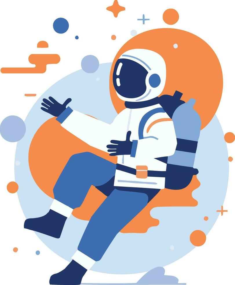 Hand Drawn astronaut in flat style vector