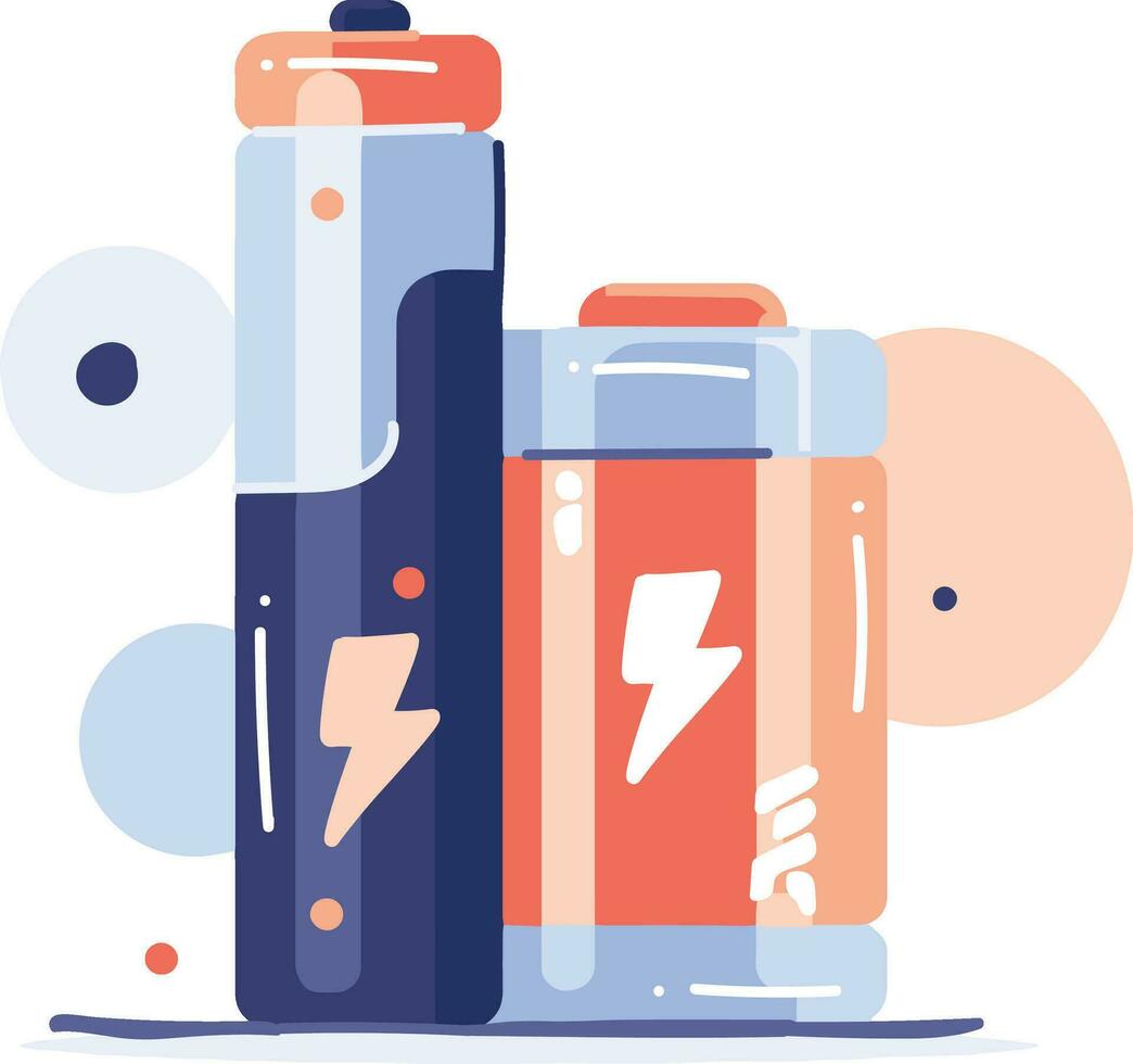 Hand Drawn energy storage battery in flat style vector