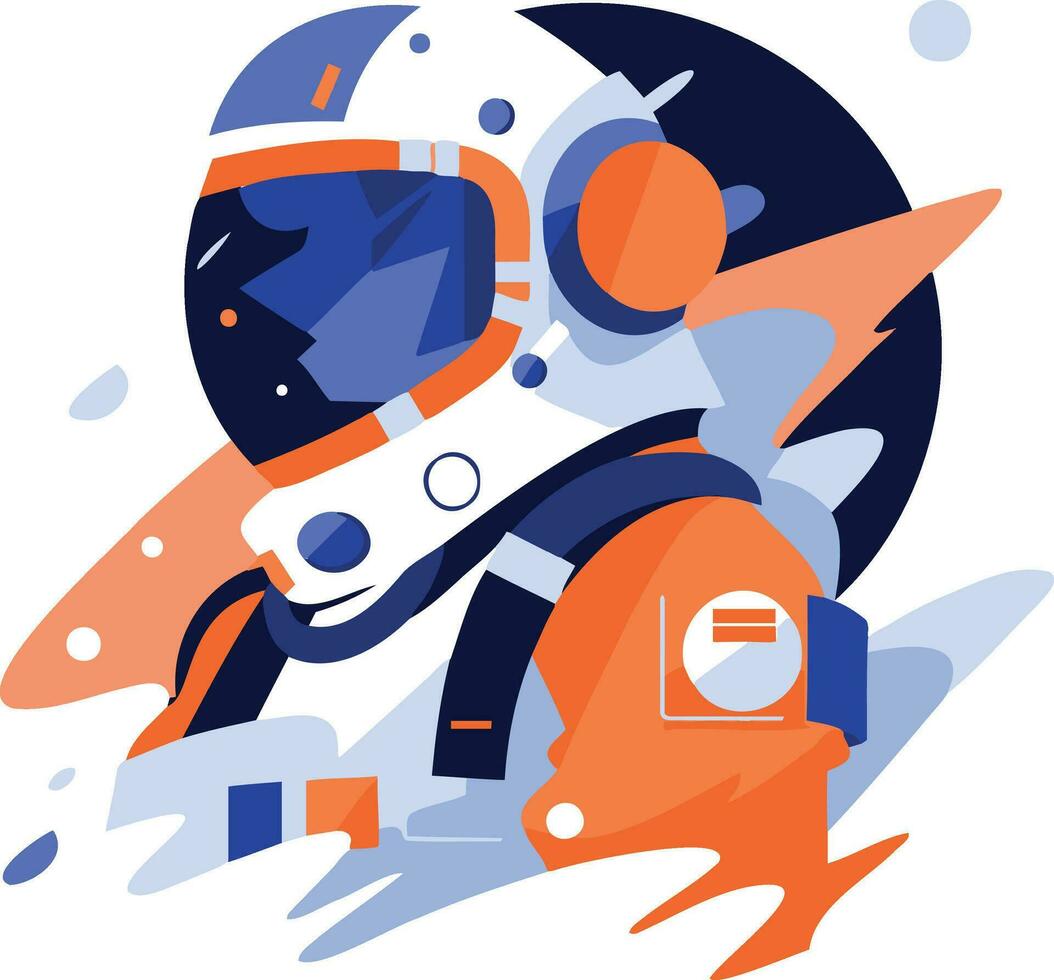 mano dibujado astronauta en plano estilo vector