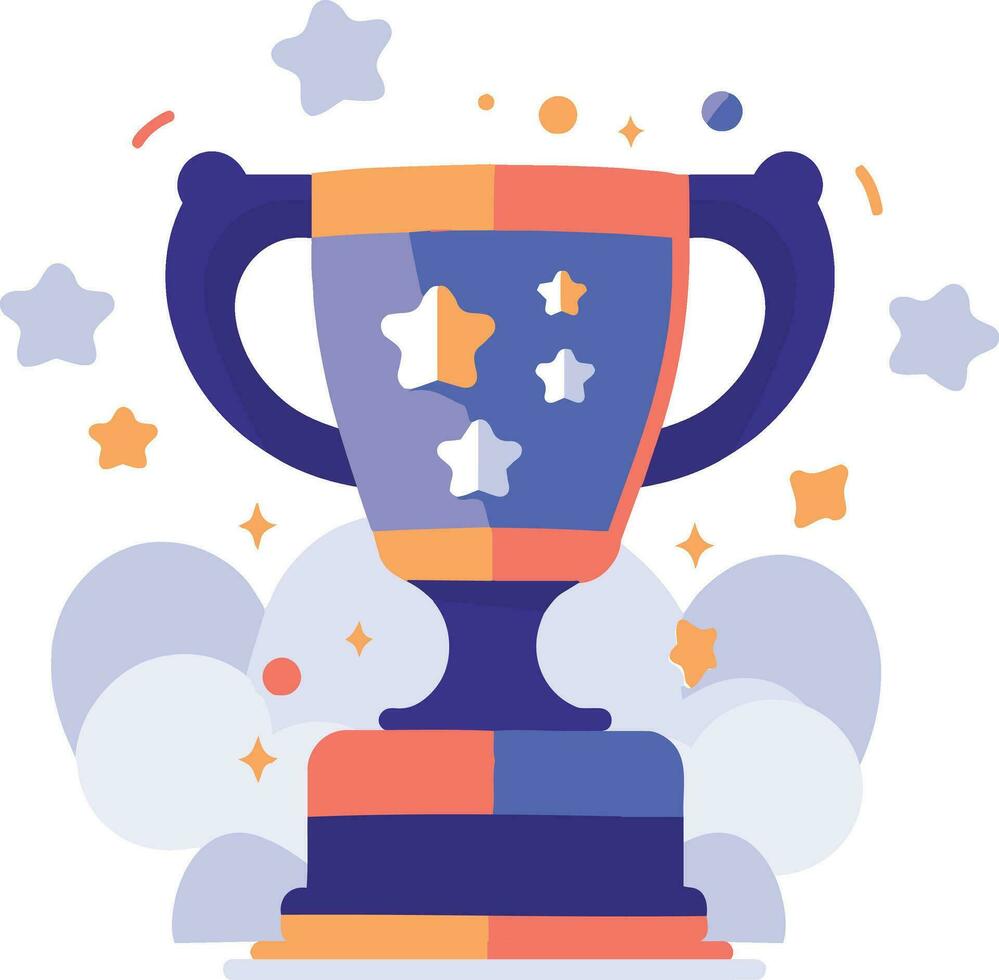 Hand Drawn trophies and victories in flat style vector