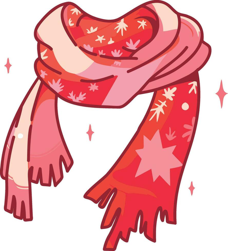 Hand Drawn christmas scarf in flat style vector