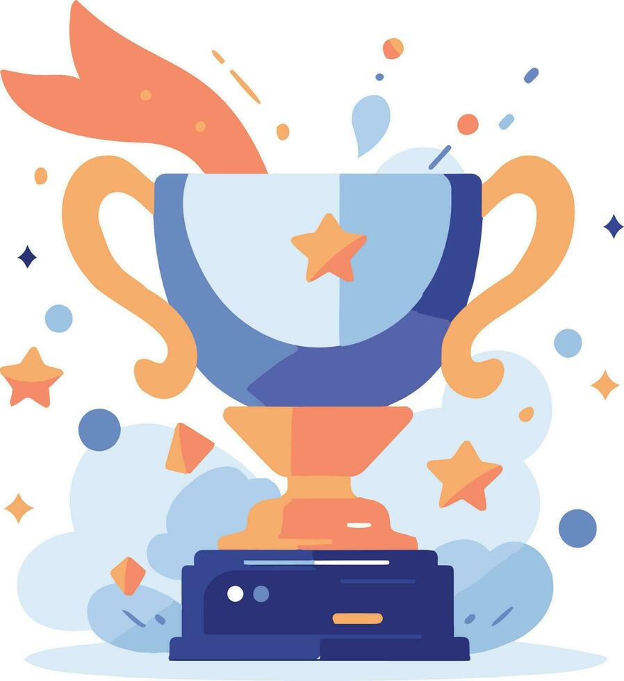 Hand Drawn trophies and victories in flat style vector