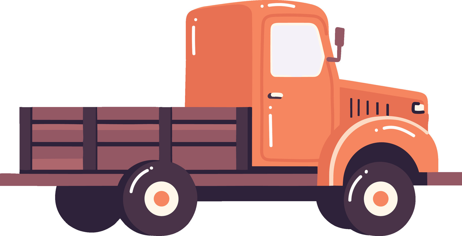 Hand Drawn orange truck in flat style 26705252 Vector Art at Vecteezy