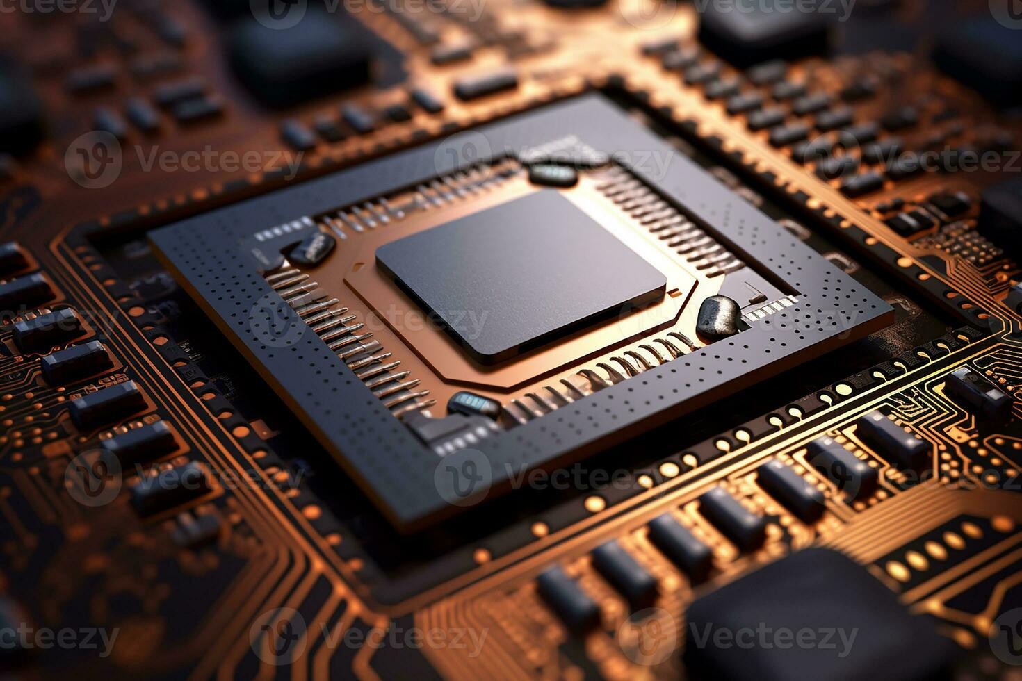 Computer Processor Central Processing Unit with Integrated Microchip on System Large Data Processing photo