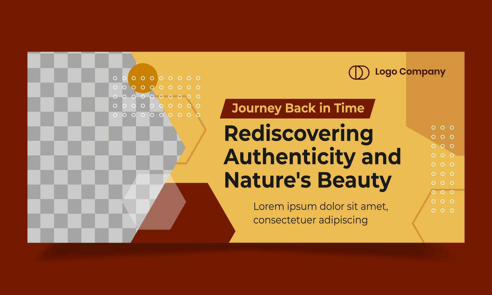 Nature beauty horizontal banner template design. Perfect for promotional media for traditional, old-fashioned, or nostalgic charm, simplicity, authenticity, and nature banner vector